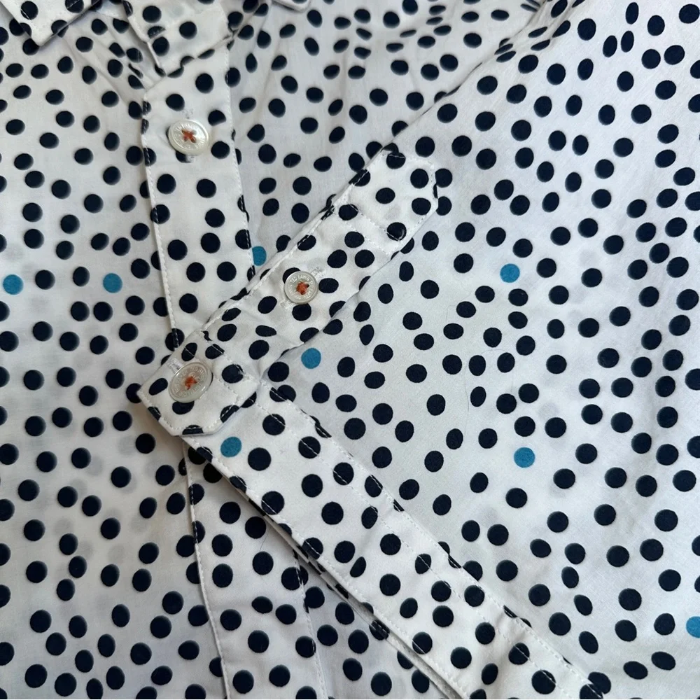 Ted‎ Baker Black and White Polka Dot Men's Shirt Short Sleeve Button Down 3XL